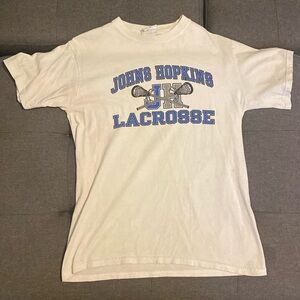 Johns Hopkins University Lacrosse NCAA Men’s Medium White Short Sleeve T-Shirt